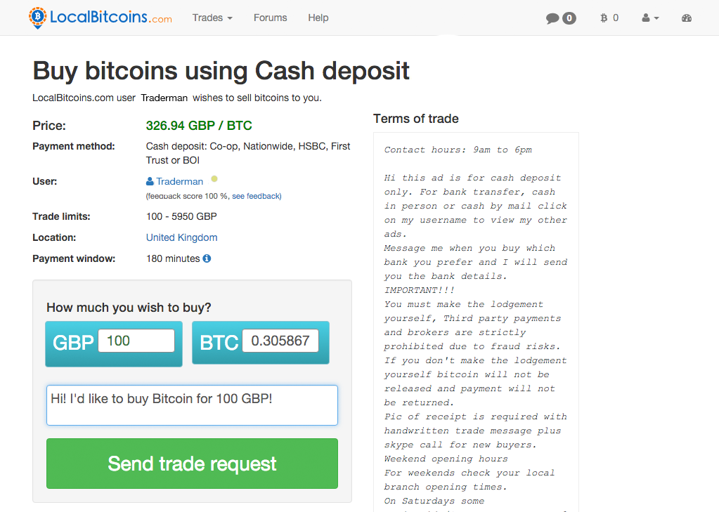 buy bitcoins with cash deposit
